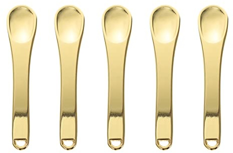 PartyKindom Cucharas 5 Unidades para Crema Facial Portátiles de Aleación de Zinc Ecológica para Dispensar y Masajear Limpieza y Orden