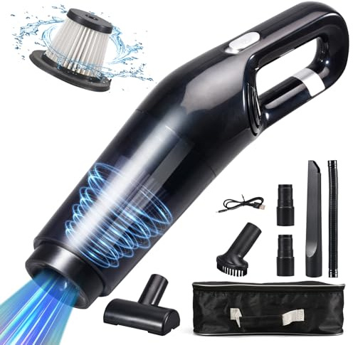 Grixz Handheld Vacuum Cleaner, 10000Pa Powerful Car Vacuum Cleaner, Mini Lightweight Vacuum Cordless, Rechargeable Portable for Home, Car, Office