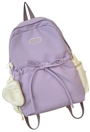 Ldabrye - Mochilas escolares de peso ligero, mochilas universitarias para ordenador portátil, mochilas de viaje, mochila casual, mochila de día para uso informal, mochila de día unisex, Morado (