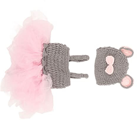 ZAICOLER änningar för Fotografering Av Nyfödda Flickor, Söt Stickad Babykjol med Mössa Baby Tutu-kjol änningar för Nyfödda Flickor Tutuänningar för i över 3 Månader Gamla