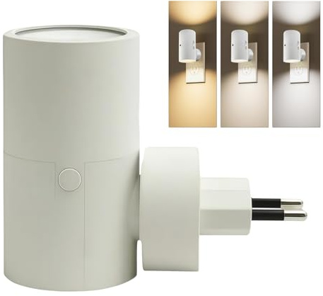 AAFGVC The Light Supplier PLUGIFY One – Moderne Steckerlampe mit Bewegungssensor, 3 Modi und 3000K warmweißem Licht für Badezimmer und Kinderzimmer (Weiß,4)