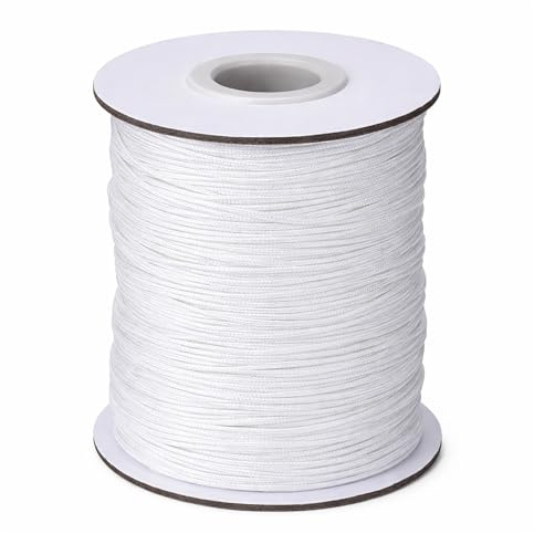 Event Decor Shop 2mm Wide White Nylon Braided Cord, 50 Metres | Ideal for Gear Making, DIY Accessories, Gardening Plant and Crafts, Aluminium Blind Shade