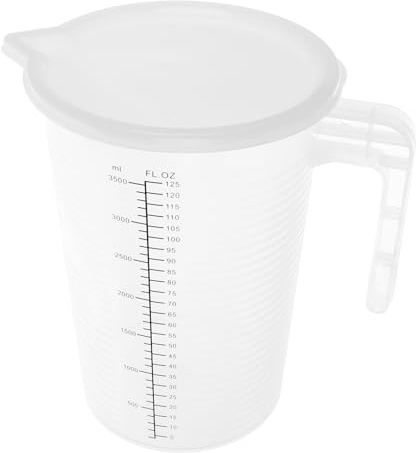 Abaodam Contenitore di Misurazione Olio Motore in Plastica 3500ml Coperchio, Misurino Multifunzionale Scala Graduata Precisa per Officine Professionali e Garage