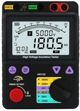 AR3126 Digital Högspänningsdisplay Megohmmeter 5000V Multi-speed Valfri Isolationsresistanstestare Elektronisk Skakbord Snabba Exakta Mätresultat