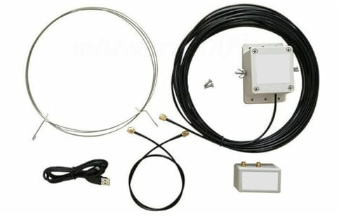 GAROZATION Antena Receptora Mla-30 de Onda Media Patrón en Forma de 8, Alimentador Integrado y Carcasa de Plástico para Balcón o Techo