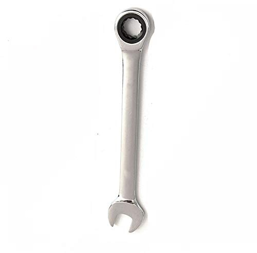 BE-TOOL - Chiave combinata a cricchetto 10/13/17 mm, doppia testa piatta, con estremità aperta e anello, argento