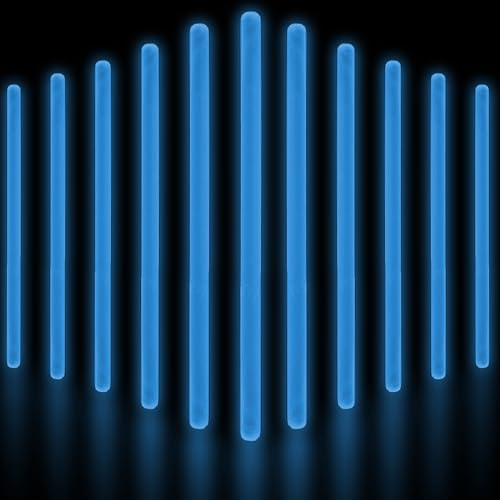 Glow Fever Bulk Glow In The Dark Jumbo-Leuchtstäbe, 50 Stück, 25,4 cm, für Partyzubehör, Festivals, Raves, Geburtstag, Hochzeit, Blau