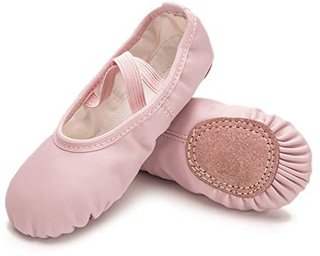 RoseMoli Ballet Shoes for Girls/Toddlers/Kids/Women, Leather Yoga Shoes/Ballet Slippers for Dancing 1.5 Little Kid Pink