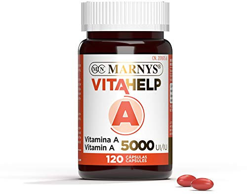 Marnys Vitahelp Vitamina A 5000 Ui - 2750Μg Por Cápsula - 120 Perlas Pequeñas Para 4 Meses - Normal Mantenimiento De La Visión - 1 Cápsula Al Día - Made In Spain 60 g