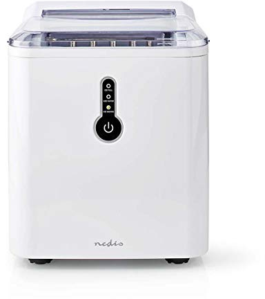 NEDIS KAIC100FWT - Máquina para hacer cubitos de hielo, 12 kg, capacidad de 1,6 l, color blanco