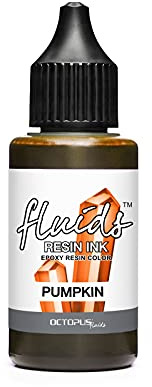 Octopus Fluids Resin Ink PUMPKIN, Alcohol Ink für Epoxidharz und UV-Resin, Resin-Farbe, Harz-Farbe orange, 30 ml | Hochkonzentrierte Alkoholfarbe zum Einfärben von Epoxidharz, UV-Harz, Acrylharz, Polyesterharz und Gießharz