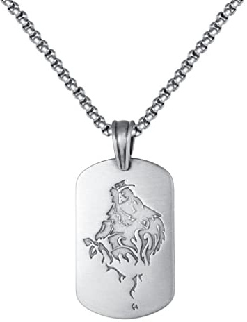 PAURO Homme Femme Acier Inoxydable Collier Pendentif Chevalière du Zodiaque Chinois Ancien avec Chaîne Amulette Bijoux