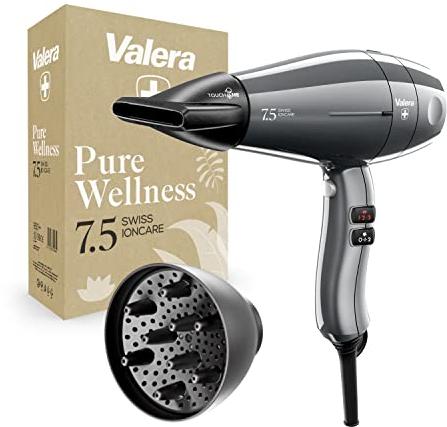 Valera, Swiss Ioncare 7.5, Secador de Pelo Profesional Iónico, Ligero y Silencioso, con Ionizador, 3 Niveles de Temperatura, Función para Aire Frío, Cable Antienredos, 2000 W, Swiss Made