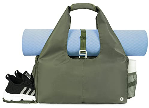 sportsnew Sporttasche Yogatasche mit Yogamattengurt Schuhfach Flaschenfach | Nassfach,Wasserabweisendes Material,Großes,Leicht,Große Ideal für Pendeln,Yoga,Fitnessstudio,Pilates,Kurzreisen,Camping