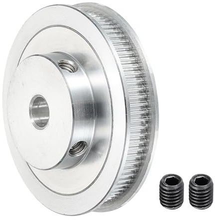 sourcing map 80 Zähne 12mm Bohrung Steuerrolle Aluminium Synchronrad Silber mit M5 Schraube für 3D Drucker Band CNC Maschine