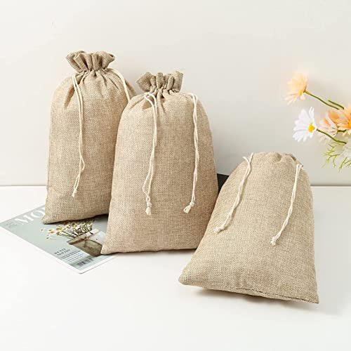 HERZWILD jutesäckar ca 25 x 35 cm påsar 8 st jutepåse beige tygpåse presentpåsar påse påse f. adventskalender (beige-25 x 35 cm – 8 st)