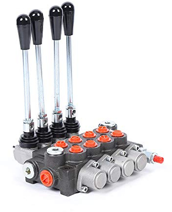 Hydraulisches Wegeventil, Hydraulik Handsteuerventil Steuerblock 4-Fach 40L für Doppelwirkende Zylinder 13gpm Wegeventil 60L/min