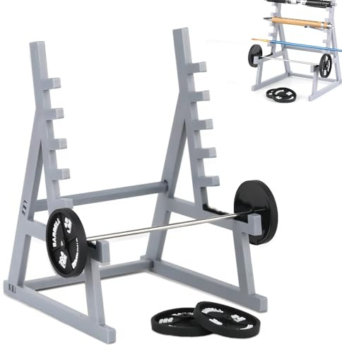 Delsen Langhantel Rack Stifthalter, Squat Rack Stifthalter mit Hanteln und Gewichten, Gym Thema Schreibtisch Stiftehalter, Stifthalter für Schreibtisch