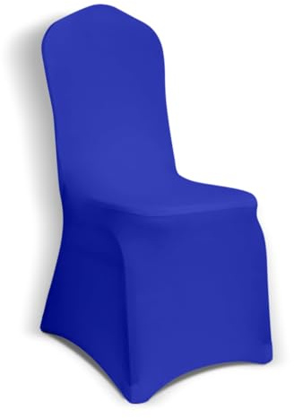 Kapwall Stuhlhussen Blau 12 Stück Stuhlüberzug Abnehmbarer Waschbarer Stuhlbezug für Schalenstühle, Stretch Stuhlhussen für Hochzeit, Party, Hotel, Restaurant