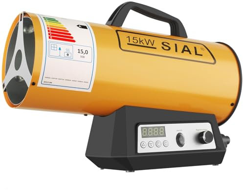 SIAL Stufa a gas da 15 kW, con termostato elettronico/spegnimento automatico, colore giallo Q15E