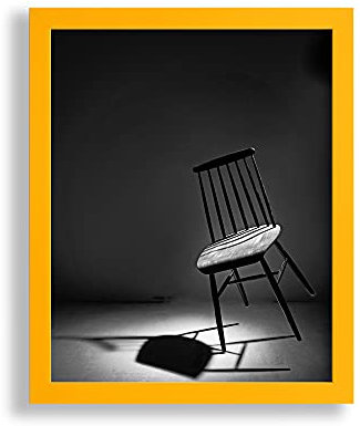 VO design Finn Premium Bilderrahmen Posterrahmen 38x98 cm Gelb 98x38 cm mit weisser Rückwand und Antireflex Acrylglas