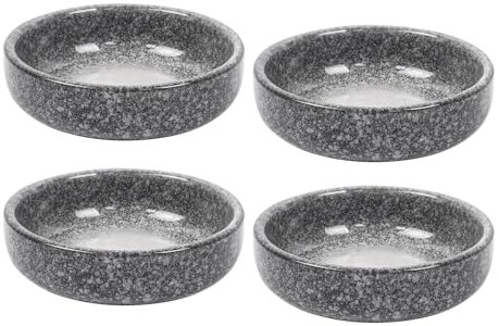 Dmnnlp 4Pcs Small Bowls for Dips, 9x2.7cm Ceramic Dip Bowls, for Dips, Snack, Dessert, Side Dishes, Sushi-Round (Grey)