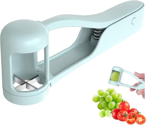 Traubenschneider für Baby Kinder, Grape Cutter Toddler, Tragbarer Traubenschneider, für Gemüse, Trauben, Erdbeeren, Kirschtomaten, Gadget, Schnelles Schneiden, Blau