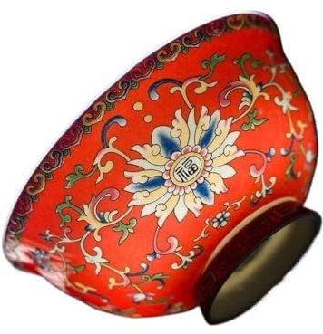 BODHIS Ciotola in Ceramica Insalatiera Ciotola per Ramen Ciotola per Porridge, Ciotola per zuppa 15,6 cm 6,14 Pollici Smalto Colore Piccola Ciotola Bone China Piede Alto Ciotola