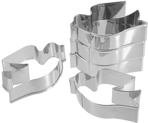 WATIIFUFU Tagliabiscotti in Acciaio Inossidabile a Forma Di Piccione Set 5 Pezzi Per Biscotti e Fondente Utensili Da Cucina Per Decorazioni e Cottura Fai Da Te