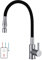 Robinet de cuisine avec bec flexible, robinet de cuisine basse pression, régulateur de jet avec 2 jets réglables, mitigeur monocommande pivotant à 360° pour évier de cuisine, raccord inclus