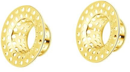 Grewod Piercing Tunnel, Kupfer Gold Hohl Ohr Tunnel Damen Flesh Tunnel Ohr Plug Ohr Expander Schmuck 16MM, 1 Paar