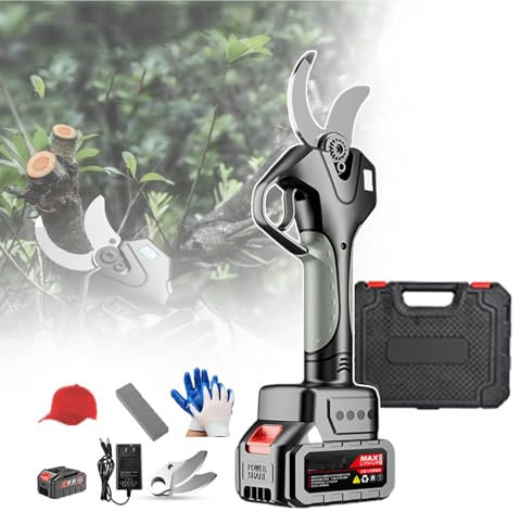 forplubossmmp Forbici Elettriche da Potatura con Batteria da 21 V 2,0 Ah, Forbici da Giardino Professionali, Tagliasiepi Elettrico da 1,7 Pollici, Forbici Elettriche per Siepi, Rami, Fiori,1-Battery