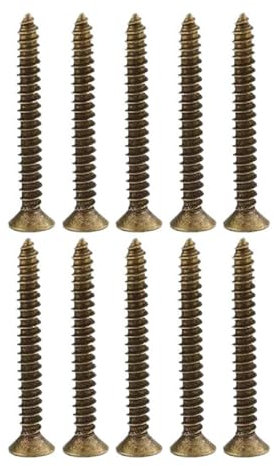 AUNANGLJSCS Schrauben, Blechschrauben, M2.5 M3 M3.5 M4 Messing Selbstschneidende Schraube Kreuzschlitz Senkkopfschrauben 10St(Antique 10pcs,M4X45mm)