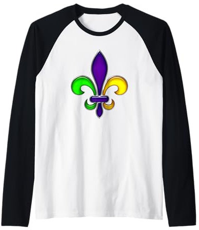 Karneval Mardi Gras Party Kostüm mit Fleur De Lis Tattoo Art Raglan