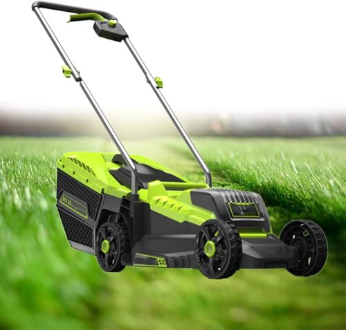 GESAIDES Tondeuse à Gazon électrique 33 cm (13 po) pour Petits Jardins, 2 en 1, Compacte, Moteur sans Balais léger, Batterie 40 V 4,0 Ah et Chargeur Inclus
