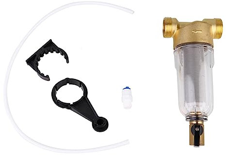 SEWOART Pre Filtro Depuratore d'Acqua Filtro dell'Acqua del Rubinetto Filtro Sedimenti d'Acqua Filtro Disincrostante Acqua Filtro Frontale del Rubinetto Filtro di Controlavaggio Rame