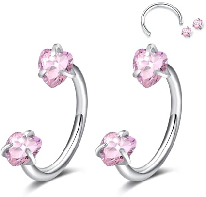 D.Bella Hufeisen Nasenringe Septum Ring 316L Edelstahl CZ Stecker für Lippe Labret Augenbraue Helix Daith Piercing Schmuck für Frauen Männer