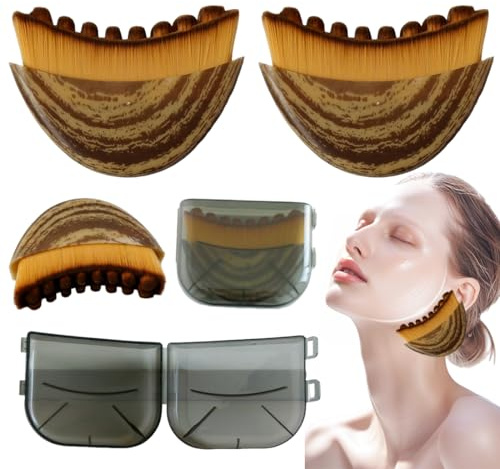 OIXYA Lymphatic Drainage Face Brush Lot de 2 brosses sèches, brosse visage, Drainage lymphatique Brosse faciale pour façonner le visage, le menton et les soins de la peau Jawline