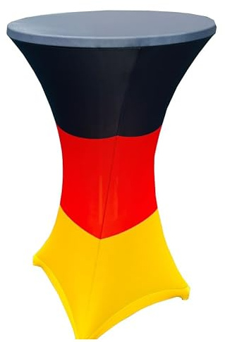 Hardington Stretch-Husse für Stehtisch, Bartisch, Bistrotisch 70cm Durchmesser (Schwarz Rot Gold)