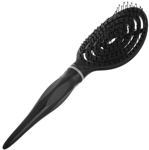 Women Hair Volume Tool Large Curved Oval Plastic Comb for Styling | Black, Smoother Combing and Scalp Contour Fit, Portable Use for Bangs and Fluffy Crown