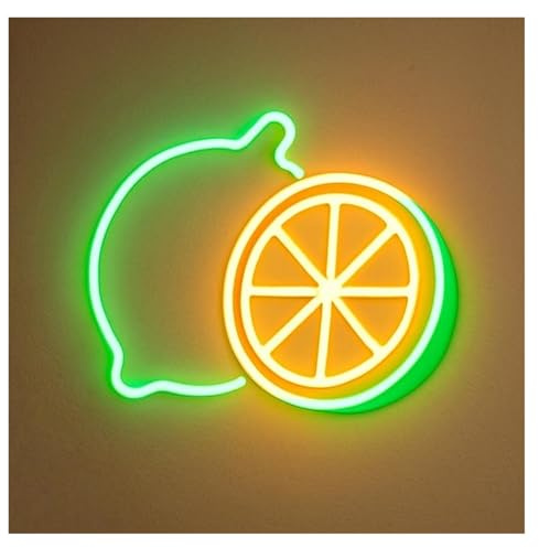 SHOUXI Insegna al Neon LED Insegna Al Neon A Forma Di Lime, Luce LED Dimmerabile Per Ristorante, Tè Al Latte, Negozio Di Frutta, Frullati, Bar, Decorazione, Alimentazione USB, 40cm