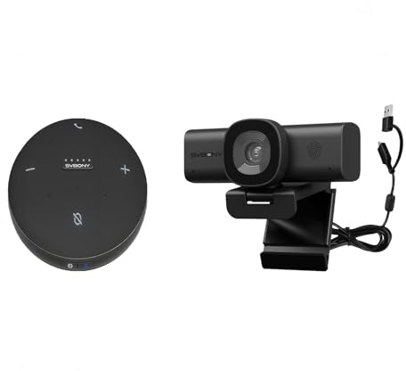 SVBONY Kit Videoconferenza Wireless Completo:, Webcam 2K con AI Noise Reduction, Microfono Omnidirezionale Omni2 per Riunioni da 8-10 persone, Plug & Play per Smart Working e Ufficio