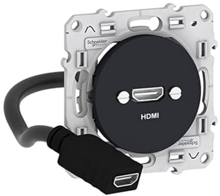 Schneider Electric - Odace - prise HDMI type A - Anthracite - prise femelle/câble femelle arrière - S540462