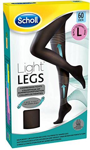 Scholl Light Legs Kompressionsstrümpfe, Größe L, Schwarz