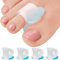 5 STARS UNITED Big Toe Spacers for Men & Women – 4 Gel Separators for Overlapping & Curled Toes, Bunions, Alignment - Diabetic Foot Care, Silicone Spreader, Corrector & Straightener, Clear