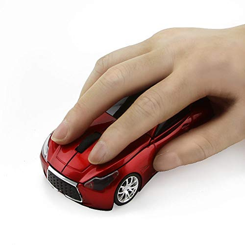 STAR-LINK Souris optique sans fil en forme de voiture créative 3D Sports Bluetooth 2,4 G Souris de jeu USB sans fil pour enfants avec phare pour ordinateur de bureau, ordinateur portable, ordinateur