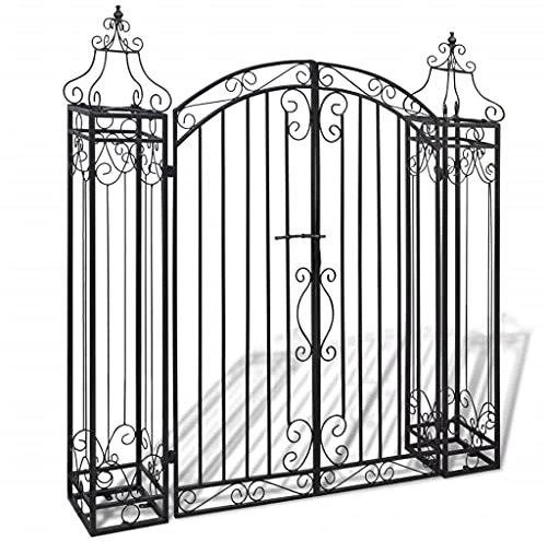 Canditree Outdoor Decorative Garden Gate Wrought Iron, Driveway Fence 122 x 20.5 x 134 cm