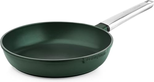 Westinghouse PERFORMANCE SERIES Non-stick stekpanna – 28 cm belagd panna – för induktion, alla typer av spisar och ugnssäker – coolt handtag i rostfritt stål – grön