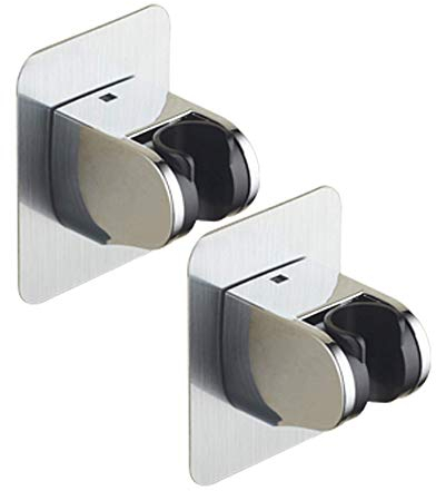 SIMGOTT Universal Handbrause Halterung 2 Pcs, Ohne Bohren Kleber Winkel Verstellbar Brausehalter Duschhalterung, ABS Grade Kunststoff, Verchromt, Super Power