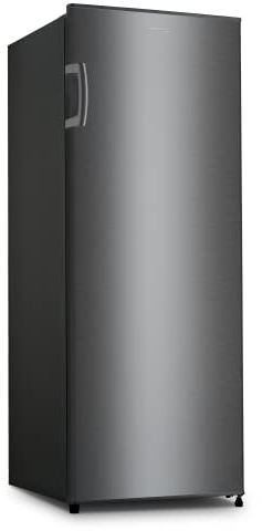 INFINITON CV-14N38 - Congelador vertical, Inox, 172 litros, Cíclico, Tecnología Defrost, 6 Cajones